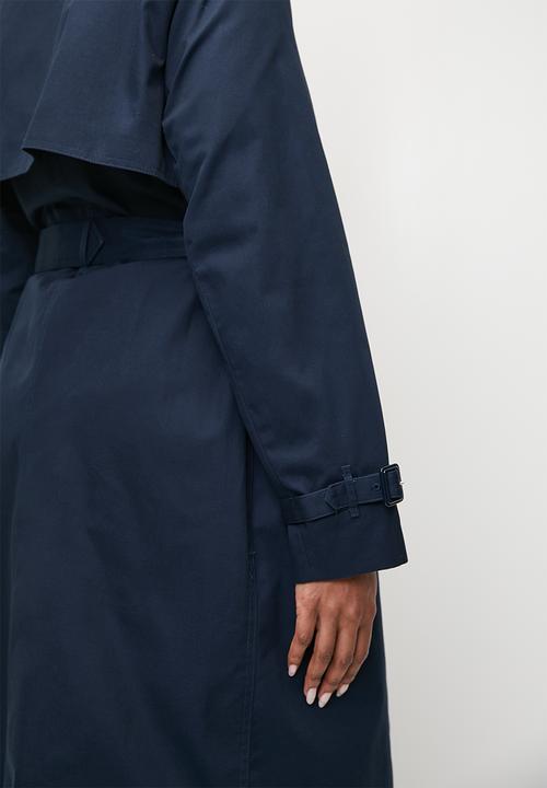 MANGO - Plus Trench Coat Polana - Midnight Navy