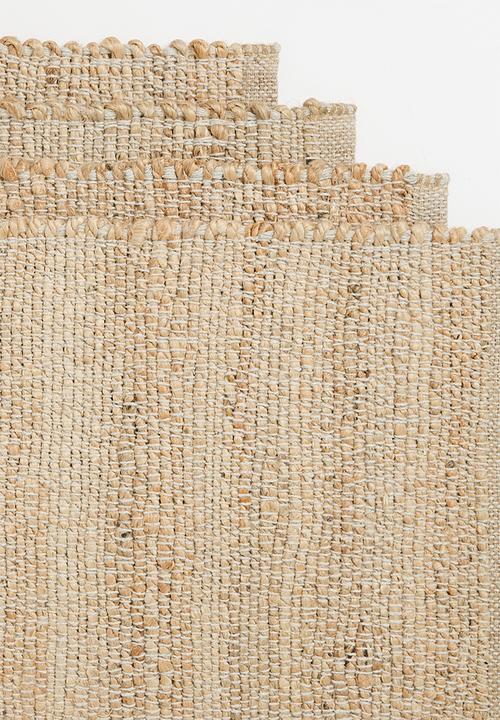 Sixth Floor - Cotton Jute w/ Fringes Placemats Set of 4 - Natural