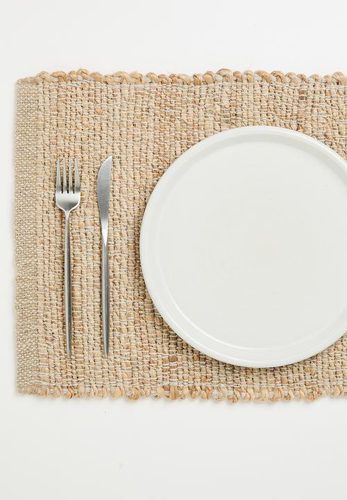 Sixth Floor - Cotton Jute w/ Fringes Placemats Set of 4 - Natural