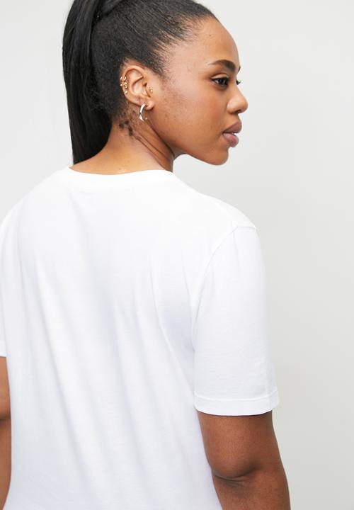 Calvin Klein - Plus ck embro badge v-neck tee - bright white