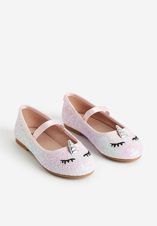 H&M - Appliquéd ballet pumps - pink