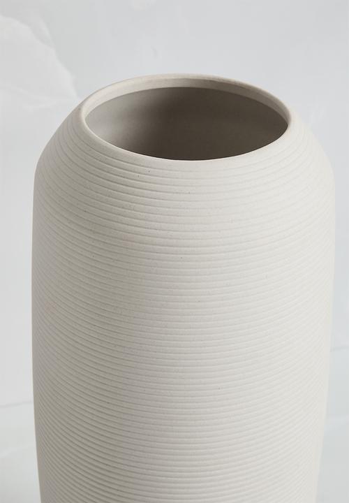 Sixth Floor - Cylinder Ceramic Vase - White