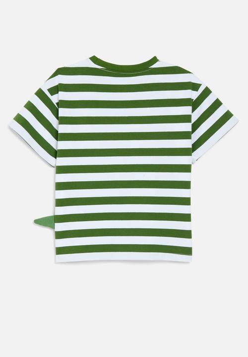 Pop Candy - Striped tee - green & white
