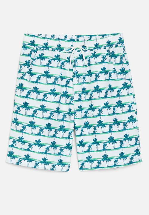 Pop Candy - Printed board shorts - blue & white