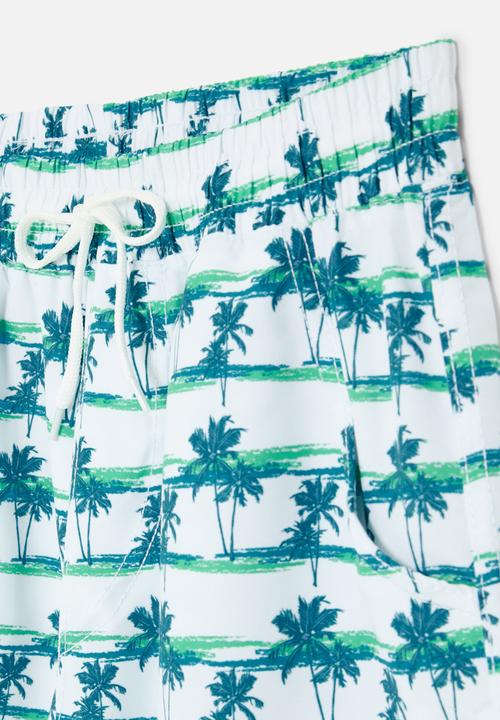 Pop Candy - Printed board shorts - blue & white