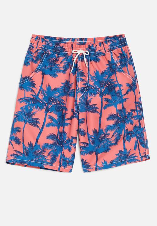 Pop Candy - Printed board shorts - blue & orange