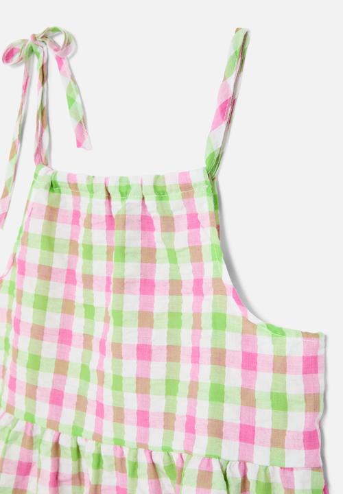Pop Candy - Tiered check dress - multi