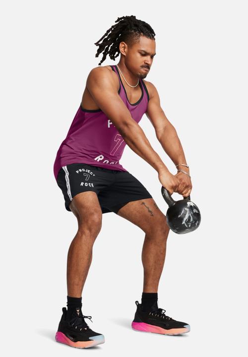 Under Armour - UA Project Rock Mesh Short BOH - Black & White