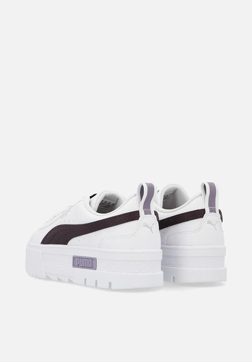 PUMA - Mayze Lth Jr - Puma White-Midnight Plum