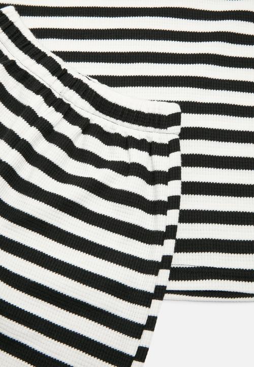 Pop Candy - Striped tee and short set - black & white
