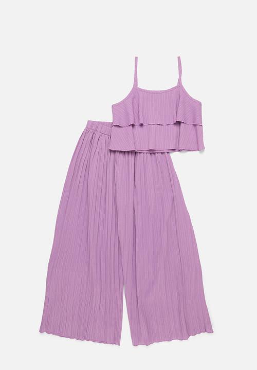 Pop Candy - Cropped cami & pants set - purple