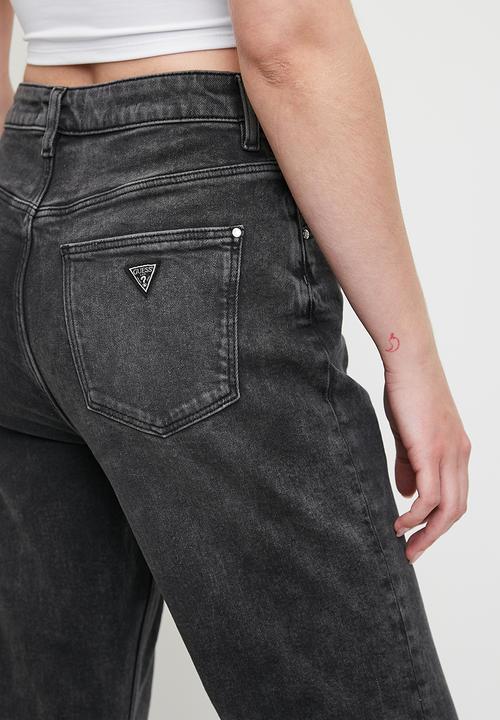 GUESS - High Rise Mom Jean - Charcoal Grey Wash