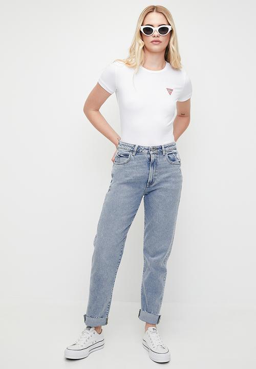 GUESS - Short sleeve Cn Mini Triangle Tee - Pure White