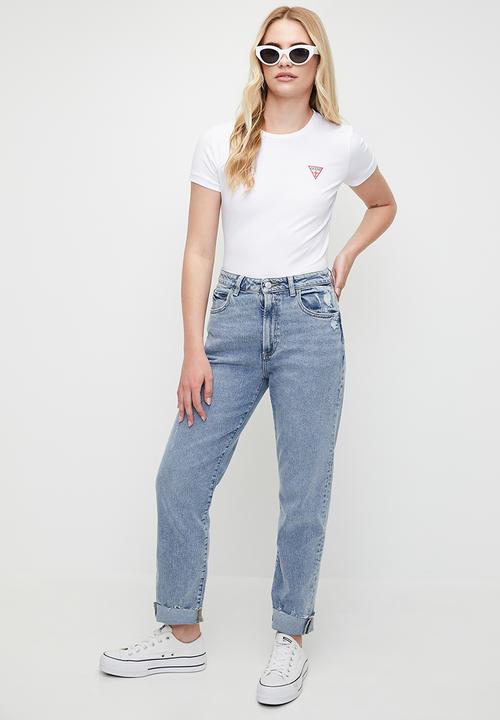 GUESS - High rise mom jean - light wash