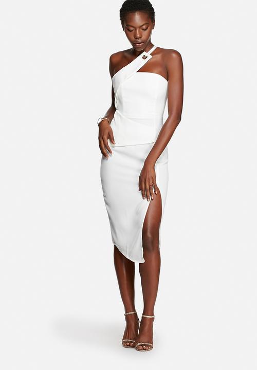 blue dress for baby girl Emoji Asymmetrical Hemline Dress White