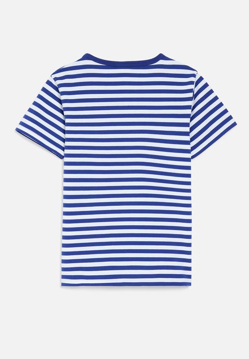 Pop Candy - Printed tee - blue & white