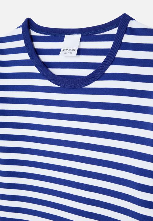 Pop Candy - Printed tee - blue & white