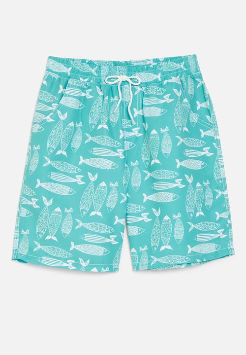 Pop Candy - Printed board shorts-light blue