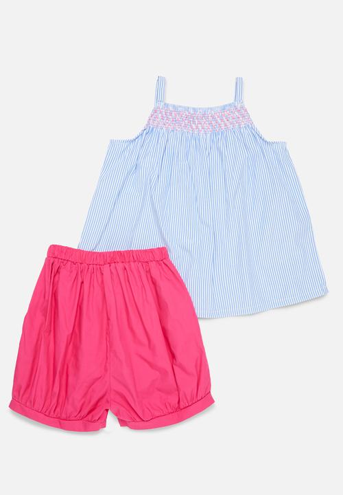 Pop Candy - Cami top & bottom set - pink & blue