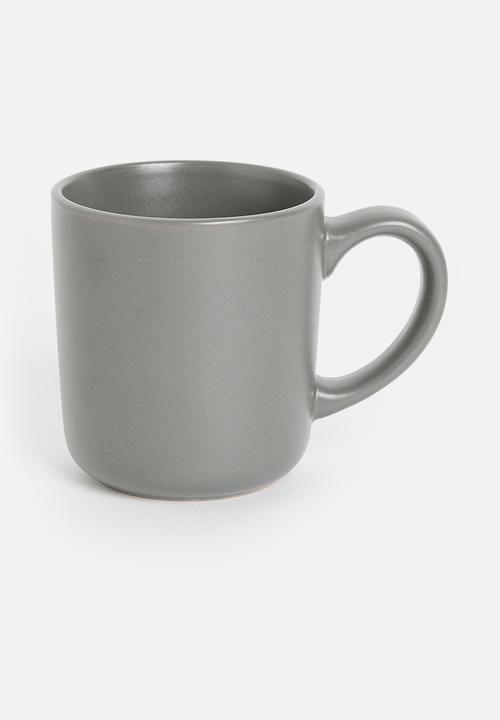 Excellent Houseware - Emble stoneware mug set of 4 - dark grey