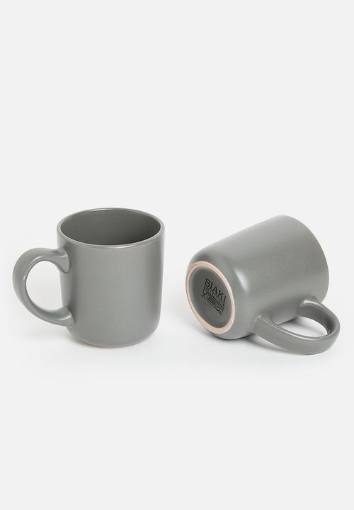 Excellent Houseware - Emble stoneware mug set of 4 - dark grey