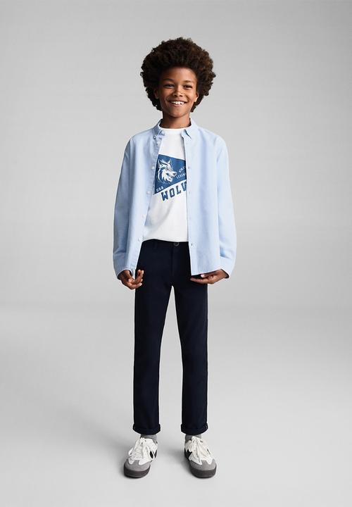 MANGO - Shirt oxford - light pastel blue