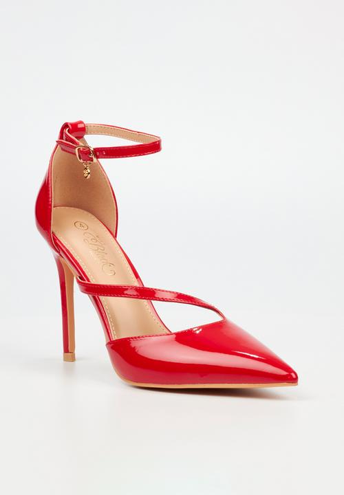 Miss Black - Lola 30 ankle strap - red