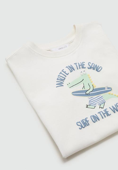 MANGO - T-shirt aligator - natural