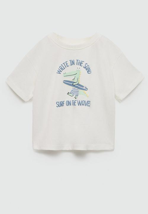 MANGO - T-shirt aligator - natural