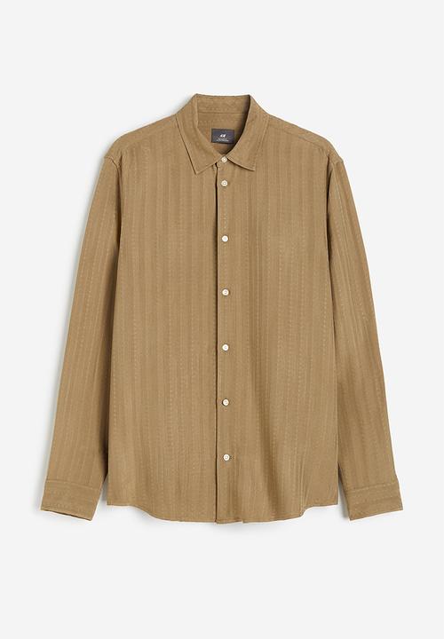 H&M - Regular fit textured shirt - green
