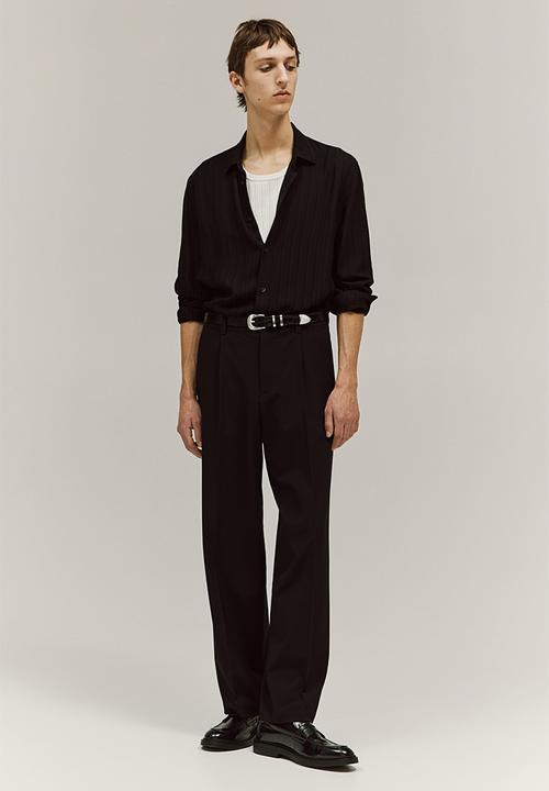 H&M - Regular fit textured shirt - black
