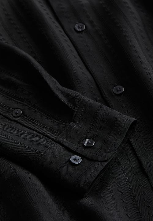 H&M - Regular fit textured shirt - black