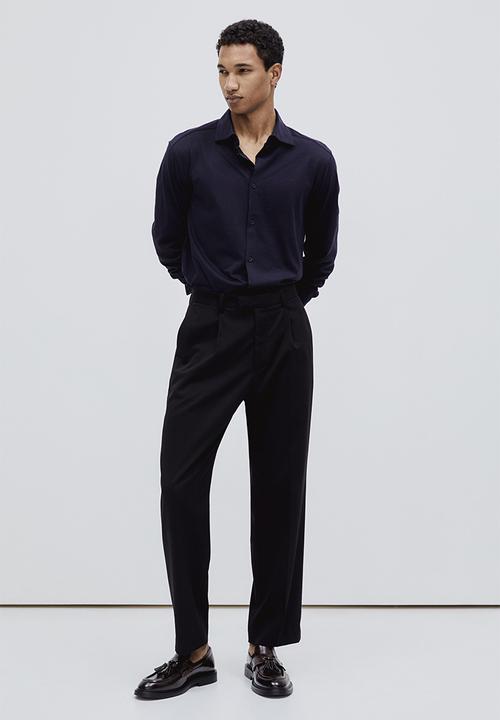 H&M - Slim fit pima cotton shirt - blue