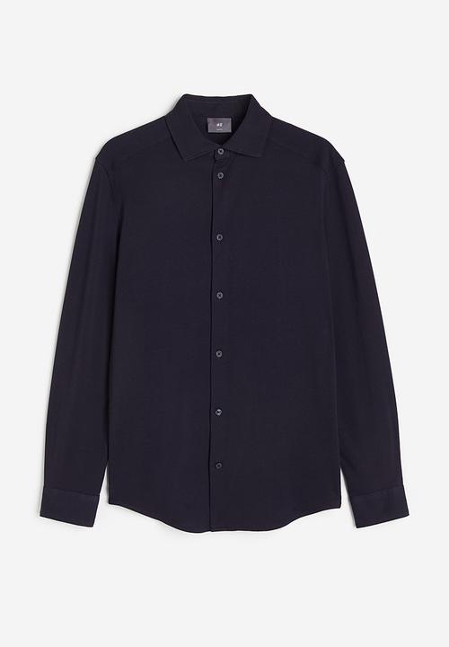 H&M - Slim fit pima cotton shirt - blue