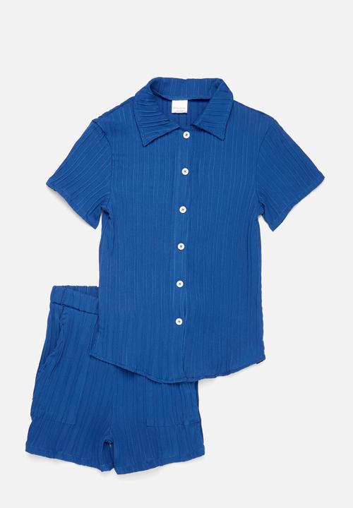 Pop Candy - Shirt & short set-blue