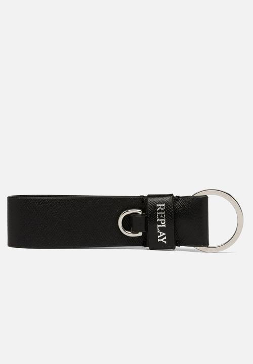 Replay - Cow Leather Wallet + Key Ring - Black