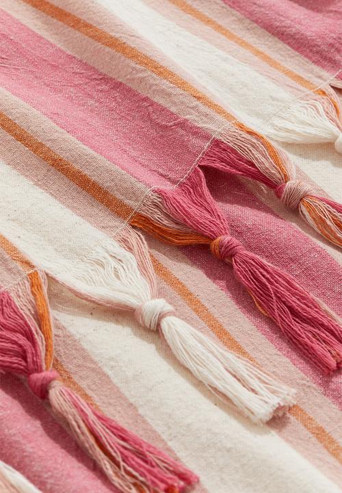 H&M - Patterned cotton tablecloth - pink striped 