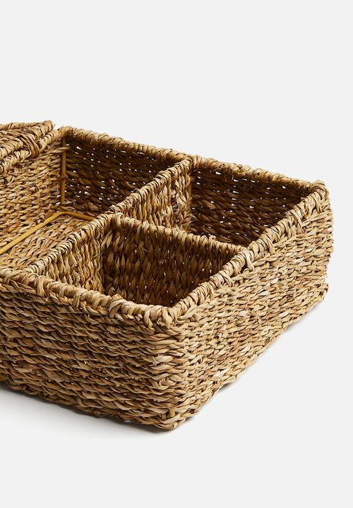 H&M - Seagrass storage basket with dividers - beige