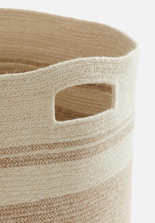 H&M - Jute laundry bag - beige block-coloured 