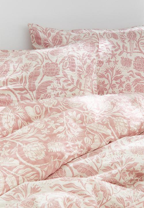 H&M - Patterned double/king size duvet cover set - Old rose Floral