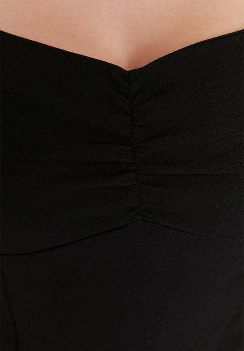 Trendyol - Gathered Detailed Woven Blouse - Black