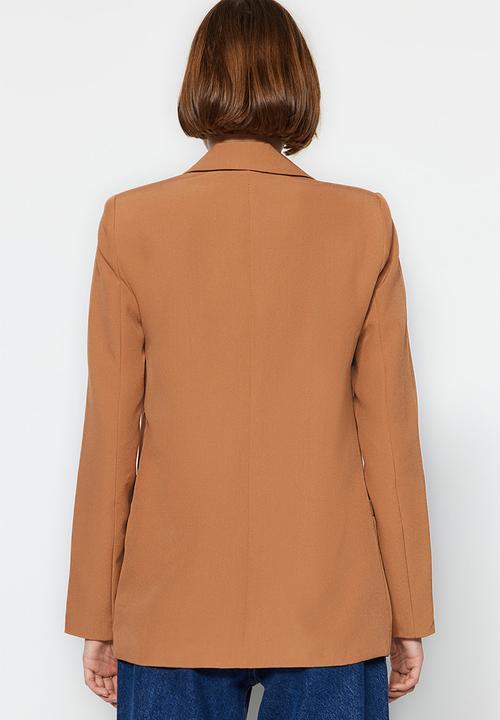 Trendyol - Regular Woven Blazer Jacket with Lining Detail - Camel