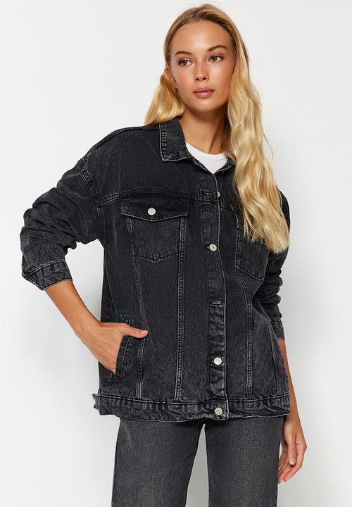 Trendyol - Oversize trucker denim jacket - black