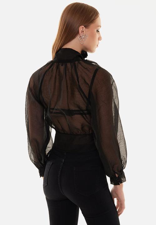 Trendyol - Sheer Look Blouse - Black