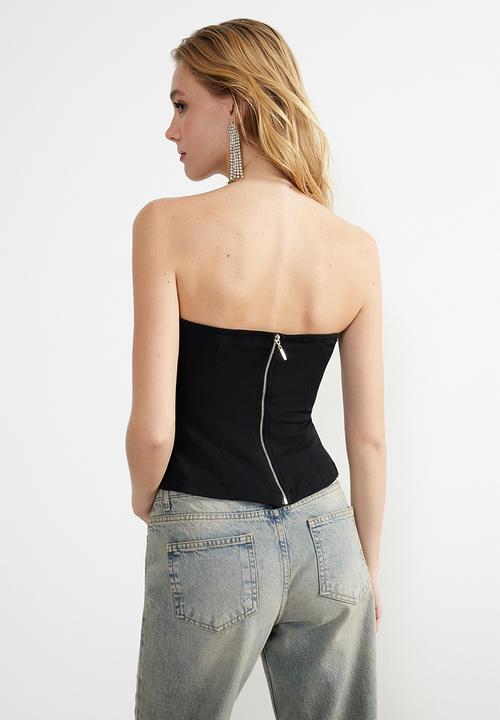 Trendyol - Woven Body Fitted Bustier - Black