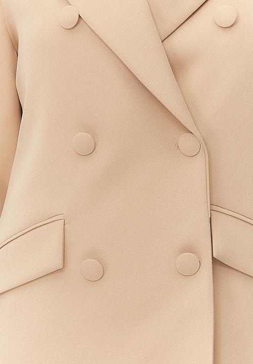 Trendyol - Regular Lined Double-Breasted Woven Blazer Jacket - Light Brown