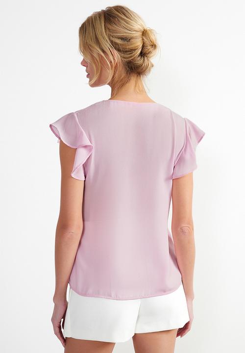 Trendyol - Button Detailed Flowy Semi Sheer Woven Blouse - Pink