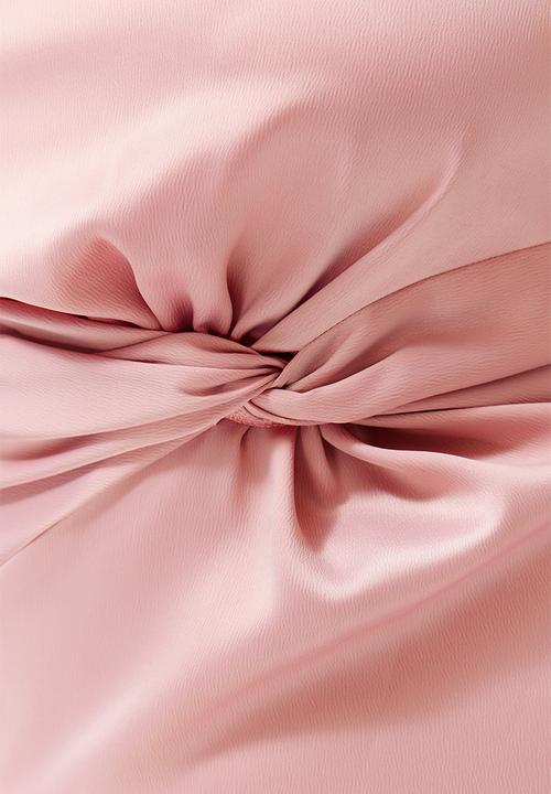 Trendyol - Plus Satin Woven Dress - Pink