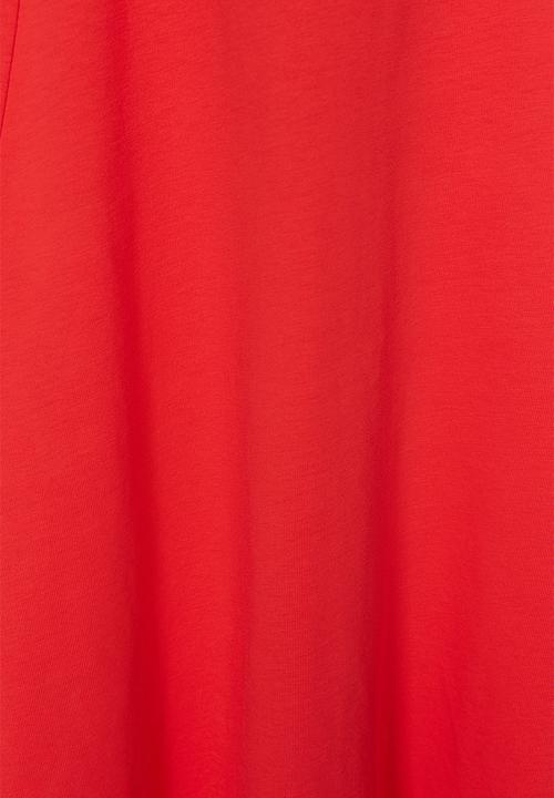 Trendyol - Skater/Waisted Crew Neck Sleeveless Midi Knitted Dress - Red