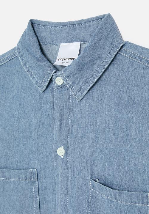 Pop Candy - Denim shirt-light blue